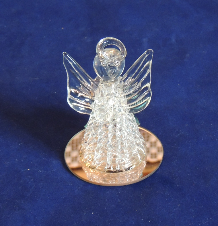 Vintage Hand Spun Blown Art Glass Praying Angel Figurine Ornament, Rose ...